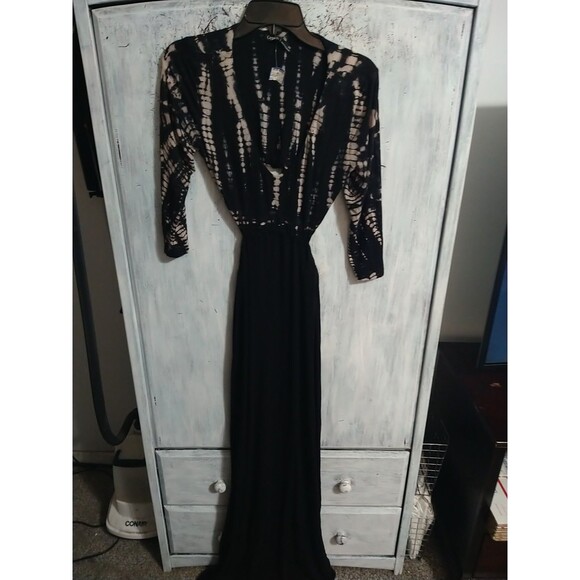 Gypsy Tie Dye Maxi Open Back Dress Xs Boho Artsy Sexy Classic - Picture 1 of 10